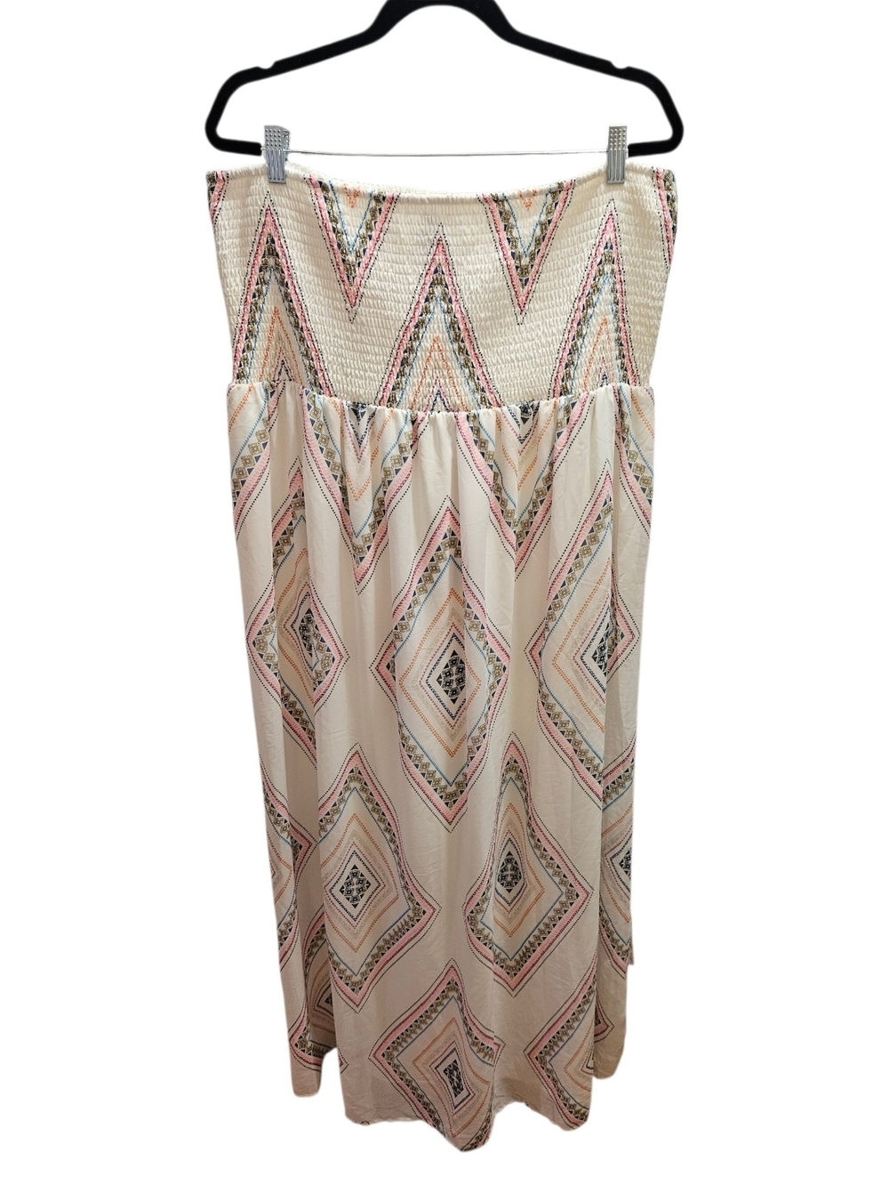 NWOT Old Navy Boho Strapless Smocked Maxi Dress Pink Tan - XXL